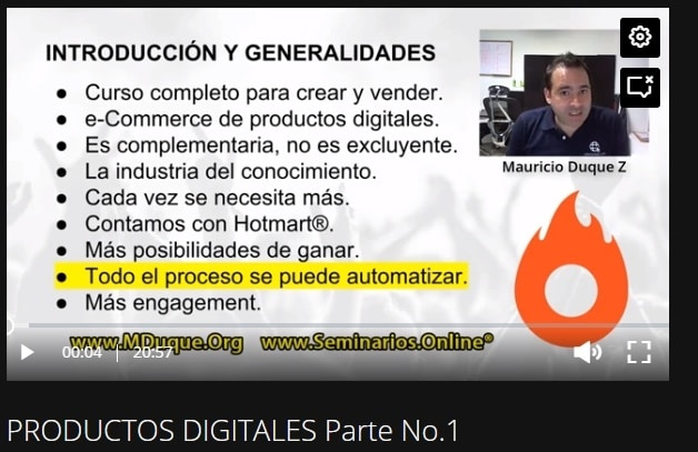 Productos digitales Seminarios Online - Mauricio Duque Zuluaga
