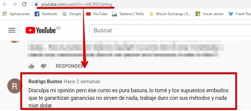 Comentario negativo Seminarios Online