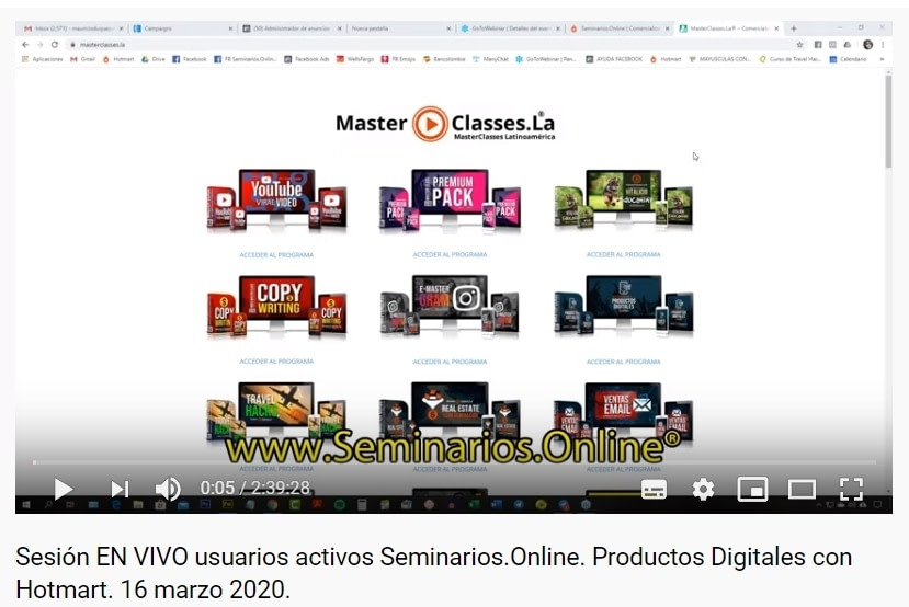 Sesiones de asesoria Seminarios Online