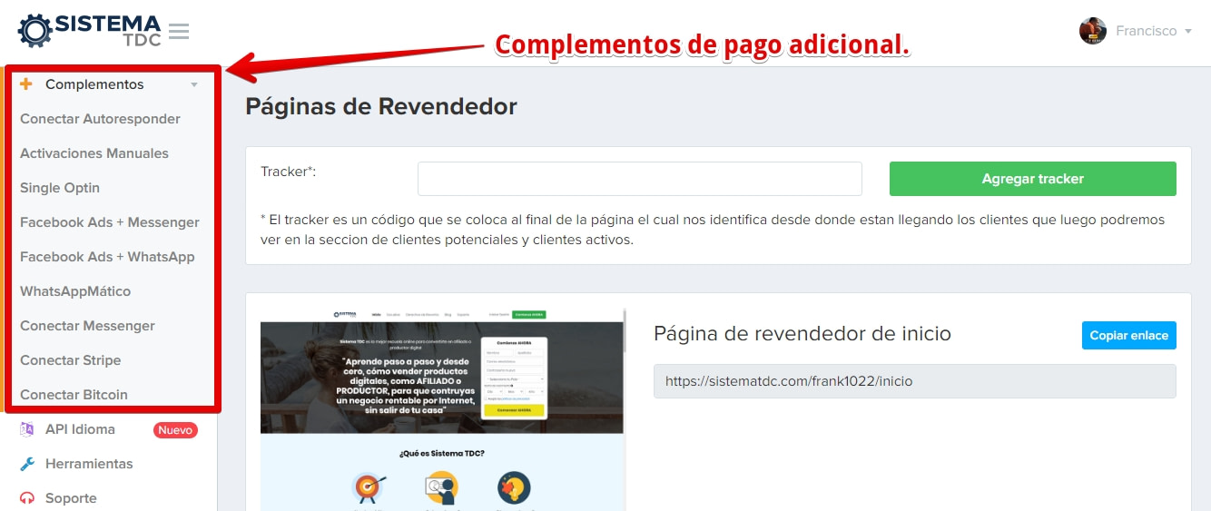 Complementos del sistema tdc 2.0