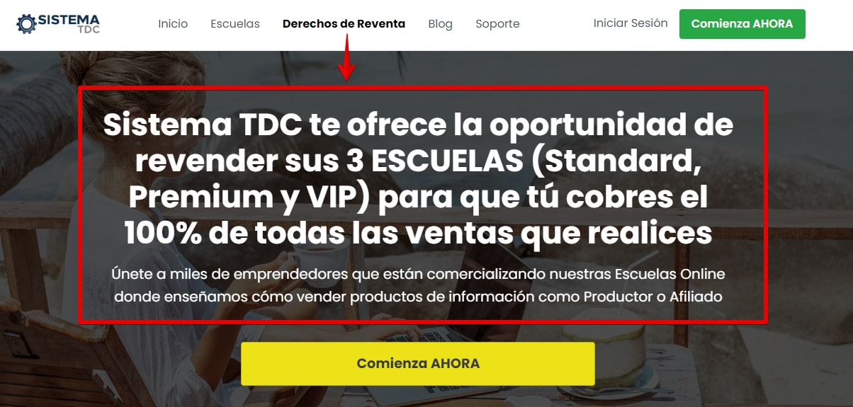 Pagina Revendedores Sistema TDC 2.0